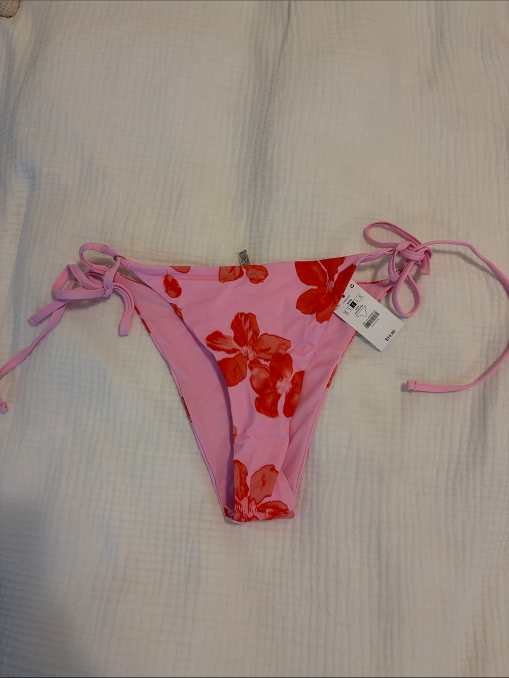 Ardene Pink Floral Tie-Side Swim Bottoms